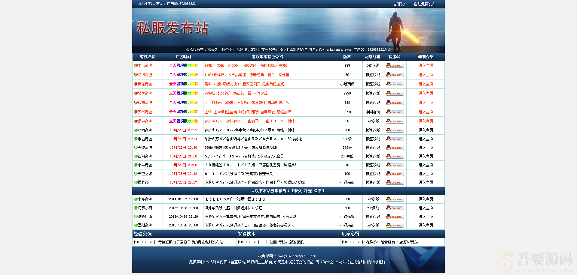 私服发布站源码PHP程序(含系统安装教程）-无名博客
